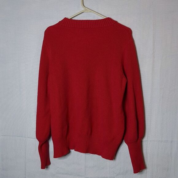 VICI Ribbed Pullover Red Sweater Top Women's Size Large - Picture 6 of 7